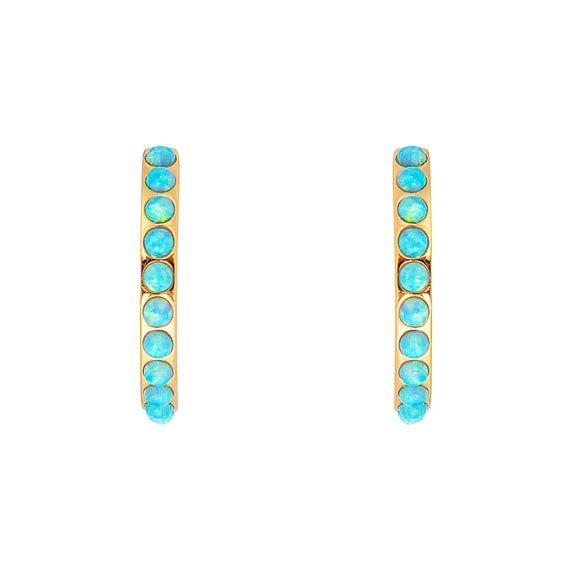 Blue Opal Crystal Maxi Hoops