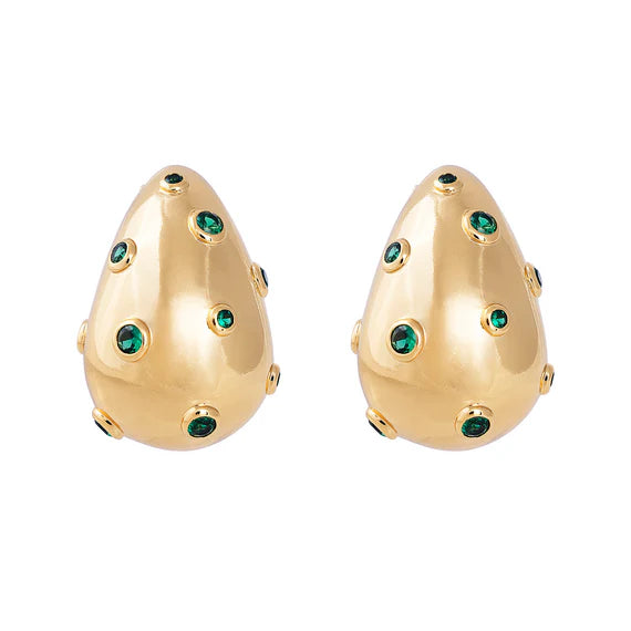 Green Crystal Monaco Studs