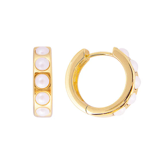 Crystal Pearl Midi Hoops