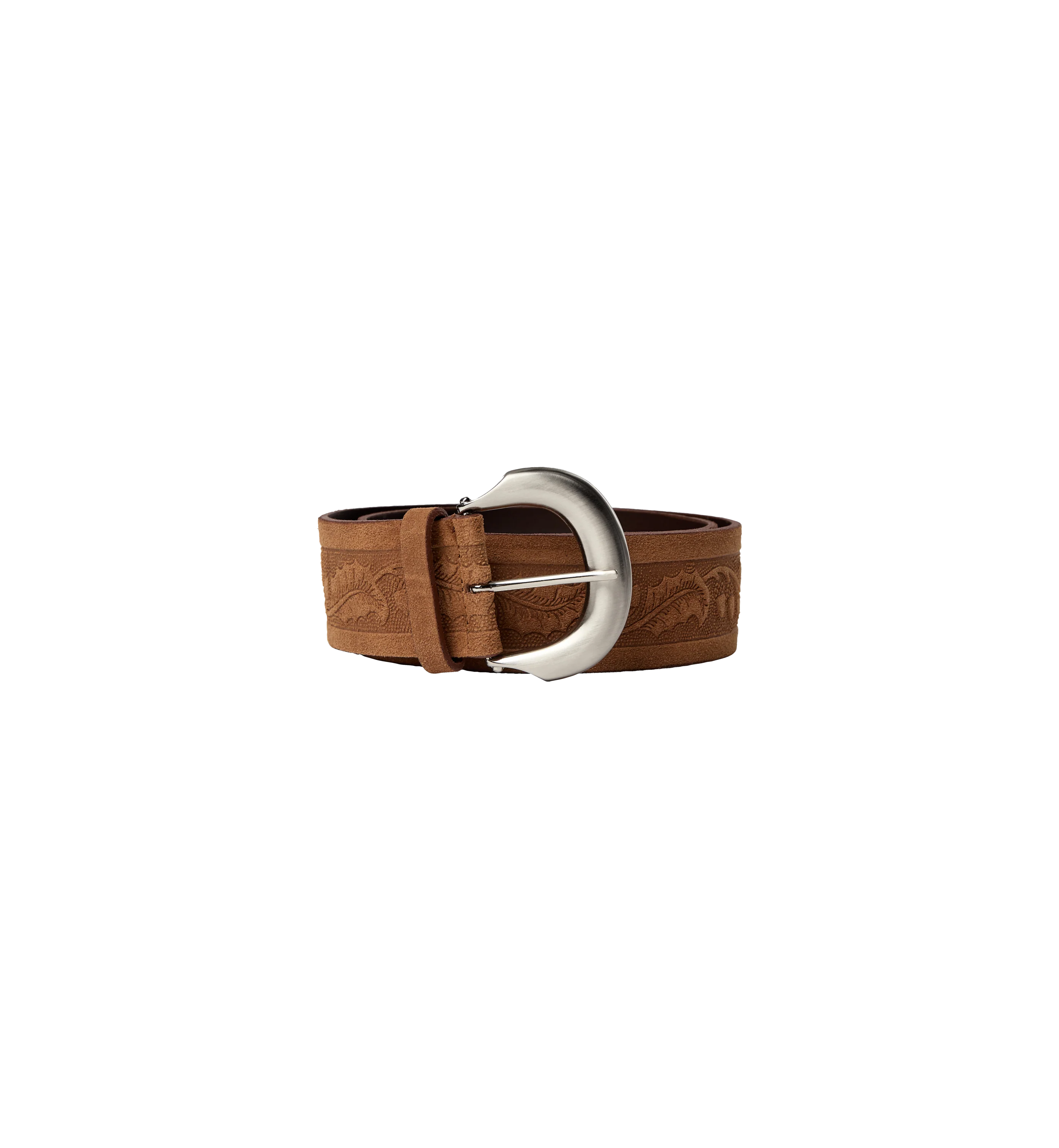 Embossed Suede Waist Belt