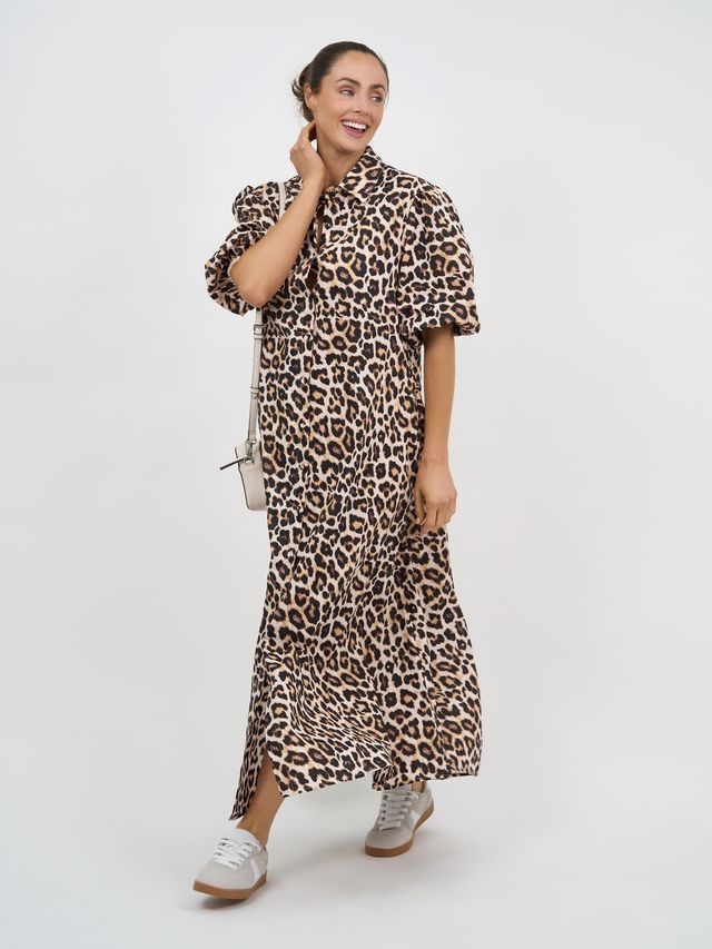 Cotton Shirt Dress Leopard